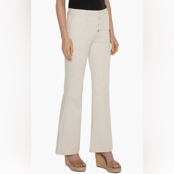 Liverpool Los Angeles NWT Hannah Flare Ivory Color Jeans 12/31 - Picture 1 of 13